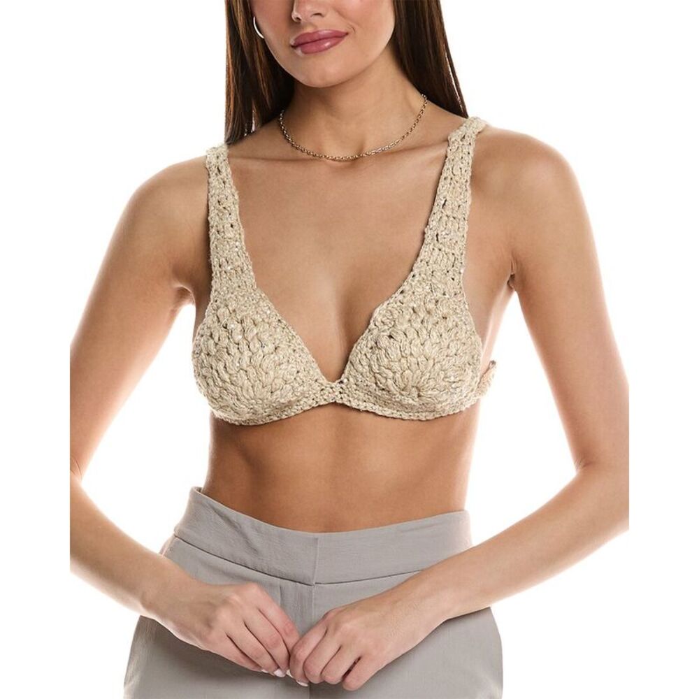 Brunello Cucinelli Womens Silk & Linen-Blend Bra